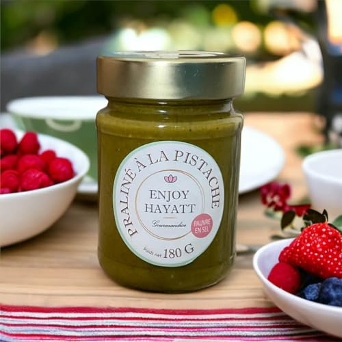 Praliné à la pistache – 50% Pistache - sans sucre raffiné – Sans Arômes Artificiels ni Conservateurs (180g)