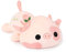 shownicer Peluche a forma di mucca, kawaii, mucca da latte, in peluche, regalo per bambini e bambine, 12 anni (rosa chiaro, 30 cm)