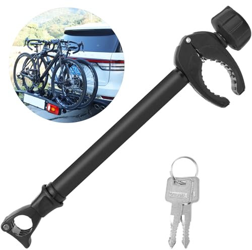 Warmfay Schwarz Rahmenhalter Lang 45 cm, Abschließbar Ahrradrahmenhalter, für U-Bügelrohr: Ø 2,5-3,0 cm, Universal Ersatzhalter Fahrradträger für Alle Gängigen Heckträger