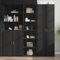Somanki Highboard Schwarz 50x41x185 cm Holzwerkstoff, Kommode, Sideboard, Schuhkommode, Komodenschrank, Kleiderkommode, Küchenanrichte, Flurkommode, Esszimmerschrank - 3281681