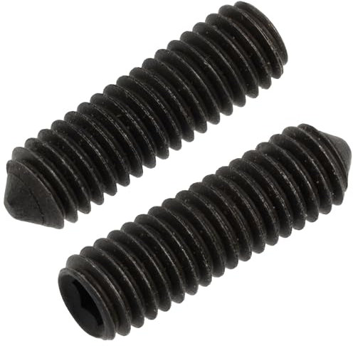 AERZETIX - NV18133 - Juego de 12 Tornillos sin cabeza M3x10mm punta cónica - huella hueca hexagonal HEX1.5 a 6 lados - en acero - color negro