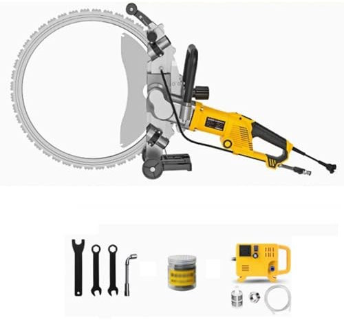BDJSN 23 Inch Handheld Concrete Saw, 5000W Electric Brushless Wall Ring Saw with Water Fed Dust Suppression, 19 In Cutting Depth, With Training Wheels & Splash Guard, for Wood, Porcelain, Stone