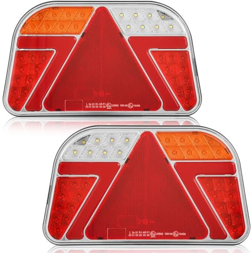 ETUKER LED Rückleuchten Anhänger 12v24V 2PCS 7Funktion Rücklicht Anhänger mit Nebelschlussleuchte Rückfahrscheinwerfer Anhänger Rücklichter