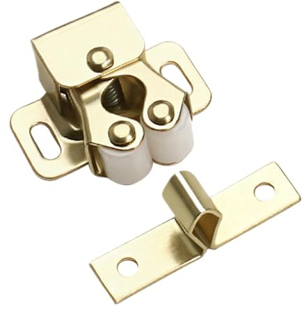 Loqueteau à billes pour portes intérieures | Fermeture de porte de tiroir en métal - Verrou de meuble avec double rouleau - Boucle de porte à ventouse pour cuisine, chambre à coucher, garde-robe