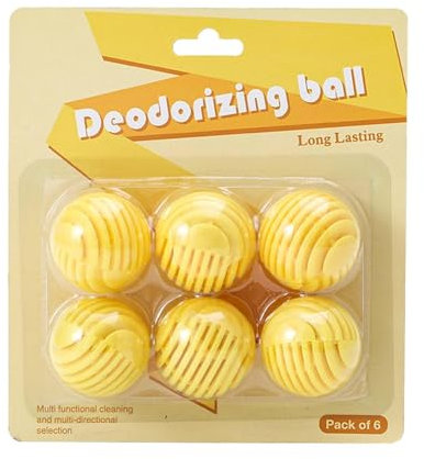 Schuhdeo, Desodorierungsbälle für Sportschuhe, 6pc Desodorierbälle Duft - Einfaches Twistlock, Ideal für Sporttaschen, Schultaschen, Schließfächer, Um Gerüche Zu Beseitigen (6pc, Zitronengeschmack)