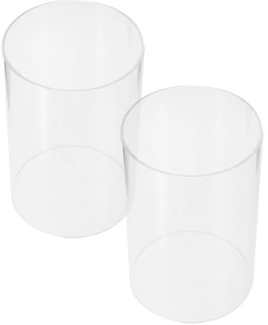 MAGICLULU 2 Stück Kerzenzylinder Aus Glas Für Kerzen Kerzenschild Kerzenhalter Aus Glas Röhrenschirm Offene Flamme 10 X 15 cm Dekorativ Für Zuhause Hochzeit Bankett