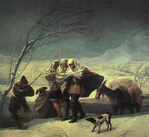 ARToPHIIU Berühmte Gemälde Abstrakte Leinwand Kunst Vintage Wandbild Winter Francisco De Goya Leinwand Wandbilder für Schlafzimmer Home Decor 60x90cm