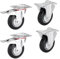 4er SET SOTECH Transportrollen Ø 200 mm (2x Bockrollen, 2x Lenkrollen mit Bremse) Höhe 232 mm, Anschraubplatte 130 x 102 mm Traglast bis 440 Kg Transportlenkrolle