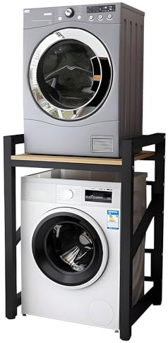 Over The Washer and Dryer Storage Shelf for Laundry Room, Countertop Clothes Drying Rack Organization black