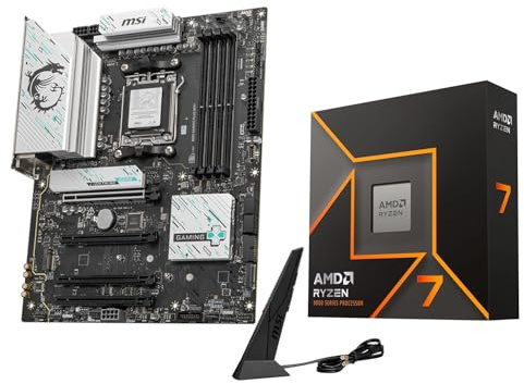 Micro Center Processore AMD 9700X con scheda madre MSI B850 Gaming Plus WiFi | Scheda madre CPU Combo, Ready for AI PC, Ryzen 7, ATX, AM5, DDR5, PCIe 5.0, M.2 Gen5, Wi-Fi 7, 5G LAN