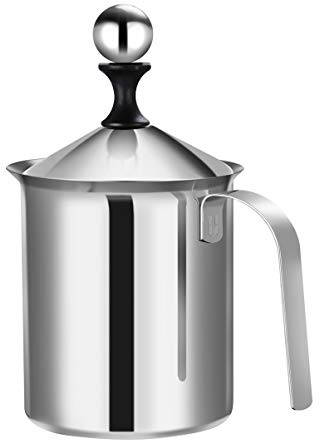 FUNNETOYU 800cc Edelstahl Milchaufschäumer Handgemacht Doppel-mesh Milchschäumer Mit Hitzebeständigem Griff Für Kaffeehaus Und Haushalt