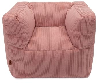 Jollein Kindersessel Corduroy Wild Rose – Weicher Kinder Sessel aus Cordstoff für Kleinkinder – Leicht & Gemütlich – Perfekt fürs Kinderzimmer – Altrosa