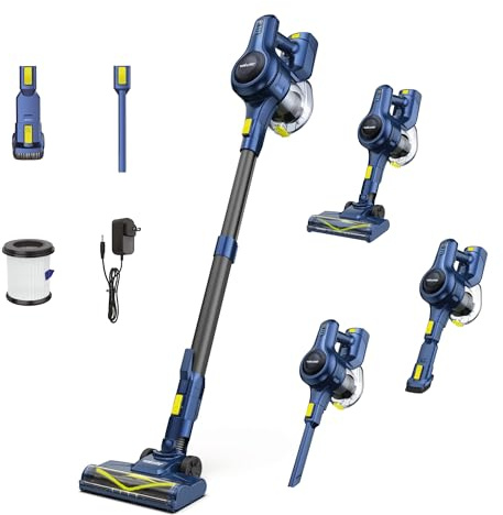 Vakume Aspirapolvere Senza Fili VK5 - Scopa Elettrica senza Fili Potente con Batteria Rimovibile - Leggero ed Ergonomico con Filtro HEPA a 5 Strati - Autonomia 35 Minuti - Contenitore 1,2L
