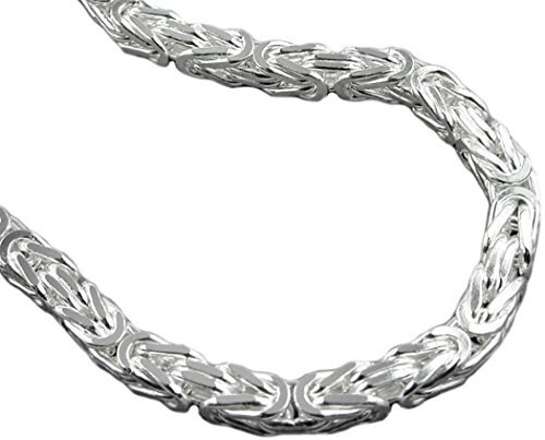 Armband Königskette Silber 925 Herren Massiv Quadratisch Vierkant Poliert Länge 19 cm Breite 5x5 mm Armkette