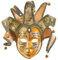 MICG Gold Volto Venezianische Narren-Maske, Vollgesichtsmaske, Glocke, Joker, Wanddekoration, Kunstsammlung (Gold)
