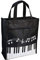 Musiktasche, Handtasche, wasserdicht, Oxford-Stoff, Musikschlüssel, Klavierschlüssel, Muster für Einkaufen, Reisen Schwarz