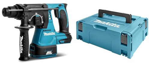 Makita DHR242Z Marteau perforateur sans fil à 3 modes 18 V Boîtier nu & COFFRET MAKITA DE TRANSPORT MAKPAC2 395x295x157 MM (coffret nu) - 821550-0