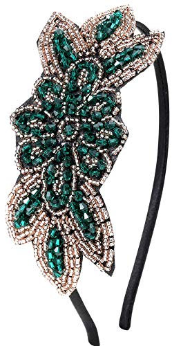 BABEYOND 1920er Stirnband Damen Haarreif Gatsby Kostüm Accessoires 20er Jahre Flapper Haarband Stil2 - Grün
