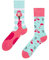 Dedoles Socken Unisex Damen Herren & Kinder Baumwolle viele lustige Designs 1 Paar Geschenk links rechts verschieden, Farbe Blau, Motiv Verwickelter Flamingo, Gr. 39-42