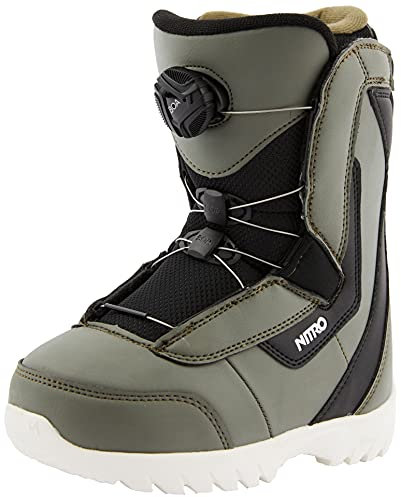 Nitro Droid Boa, Stivali da Snowboard Gioventù Unisex, Charcoal-Blk-Wht, 180