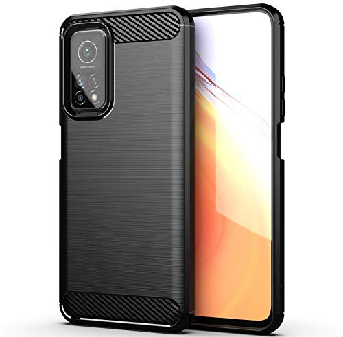 betterfon Hülle Kompatibel mit Xiaomi Mi 10T / 10T Pro | Handyhülle für Mi 10T / 10T Pro | Carbon Handy Tasche | Schwarz