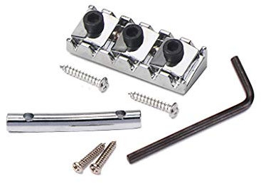 Alnicov Locking Nut and String Tension Bars String Retainers 42mm for Floyd Rose Tremolo Bridge(Chrome)