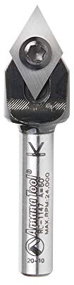Amana Tool RC-1147 V Groove Router Bit CNC Insert 60 Deg x 21/64 x 1/4 Inch Shank, Miter Fold Blade, Signmaking and Lettering