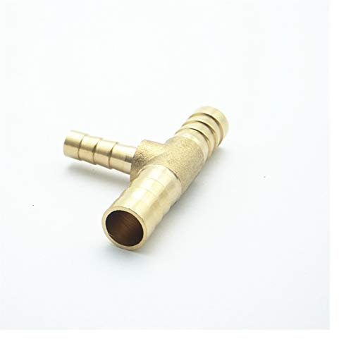 Geeyu ZHaonan- Messingschlauch, T Typ Reduzierung Schlauchkupplung Messing Barbed Rohr Rohrfitting, Stecker-Adapter 4mm 5mm 6mm 8mm 10mm 12mm 14mm 16mm, Wasserschlaucharmaturen (Color : 6 8 6mm OD)