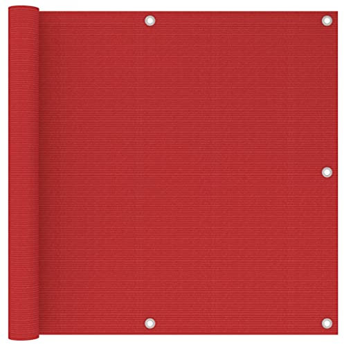 vidaXL Balkon Sichtschutz Bespannung Terrasse Windschutz Sonnenschutz Balkonbespannung Balkonverkleidung Balkonsichtschutz Rot 90x300cm HDPE