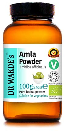 DR WAKDE'S Bio Amla Fruchtpulver (Amalaki | Emblica officinalis) - 100 g (3,5 Unzen) | Rein, Raw & Getrocknetes Pulver | Ayurveda-Kräuter | Vegan | Nichts hinzugefügt, nichts entfernt