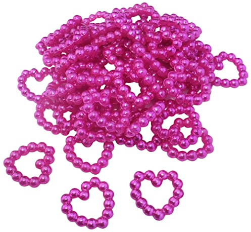 AERZETIX - C54585 - Juego de 45x Corazón de perlas - 11.5x11.5mm - color rosa frambuesa - decoración arte fabricación de joyas bricolaje - en plástico