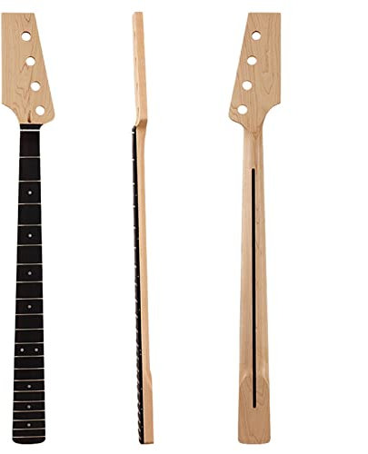 DZDZDZ Linkshänder 4 Saiten Elektrischer Bass Gitarrenhals 20 Bünde Kanada Ahornholzhals DIY Gitarrenhals