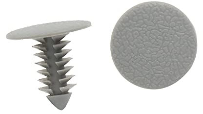 A ABSOPRO Plástico Adorno Clips 8mm Parachoques Puerta Remaches Sujetador Gris (Juego de 50)