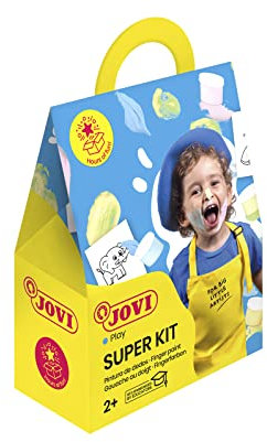 Pintura a dedos jovi pastel super kit 4 botes 35 ml + 20 plantillas