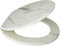 EZ Pack - Heavy Duty MDF Wooden Marble Effect Toilet Seat with Non-Slip Seat Bumpers & Stainless-Steel Hinges Comfortable Bathroom Toilet Seat with High Gloss Finish