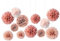 TIANNAIT 12 palline di fiori di carta, pompon in tessuto per matrimoni, compleanni, addio al nubilato, feste femminili, decorazioni per sfondo, 30,5 cm, rosa