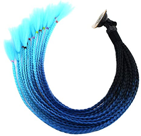 LICHENGTAI Motorrad Helm Zöpfe, Helm Braids Retro Motorradhelm Braids Motorradhelm Dekoration Motorradhelm Braids Haarteile mit Saugnapf für Motorrad Roller Helm Zubehör Dekor