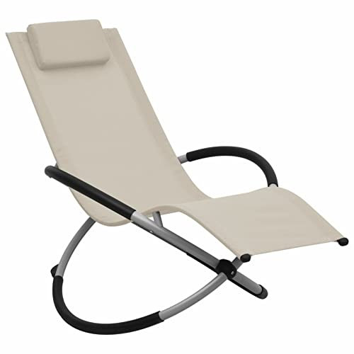 Chusui Baby-Sonnenliege, Gartenliege, Liegestuhl, Sonnenstuhl, Sonneninsel Outdoor, Liegen, Gartenmöbel, Bäderliege, Relaxliege, Stahl Creme