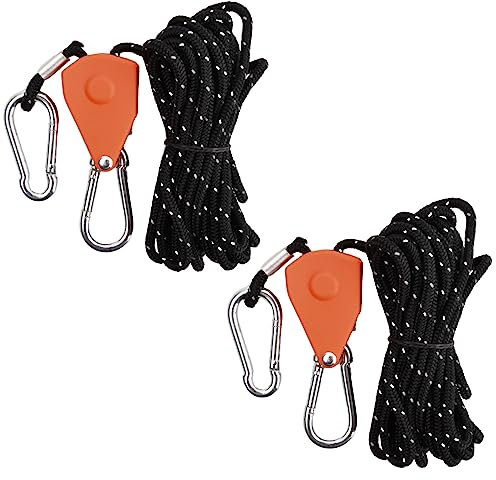 2 Piezas Cuerda de Nailon de Tienda, Cuerda De Camping Ligera, Cuerdas Reflectantes con Tensor Cuerdas Tipo Tienda de Campaña Cuerda de Supervivencia, para Acampar Tienda de Toldos Arreglar 4m x 4mm