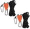 2pcs Reflective Tent Guy Ropes, 4mm Tent Guy Line Heavy Duty Guide Rope, Outdoor Tent Guide Rope with Locking Carabiner Clip, Aluminum Adjuster for Outdoor Camping Hiking Awning Tents (4M-Black)