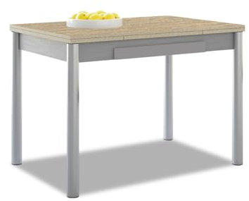 ASTIMESA - Mesa de Cocina Extensible - Estructura Aluminio Tapa Laminado - Color Roble Claro - Ideal para Espacios Pequeños - Medidas: 90 x 50 cm - Extensible: 140 x 50 cm