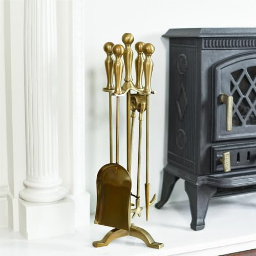 Black Country Metal Works Antique Brass Traditional Companion Set 56cm