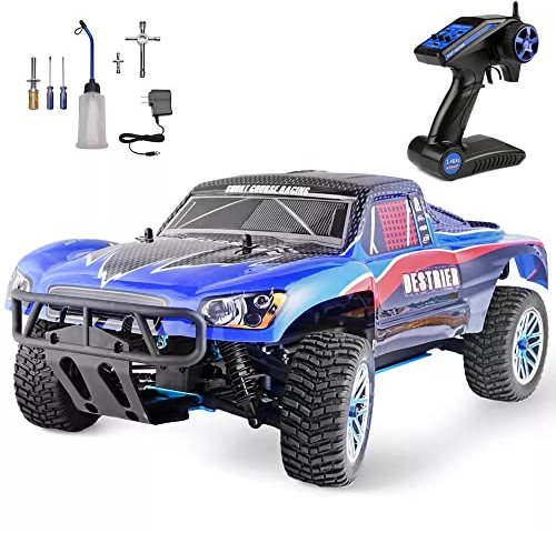 SSBHDM RC Truck Two Speed RC Buggy Rock Crawler Truck 4WD Off-road RC Vehicle Nitro Gas Power Off Road RC Cars With Igniter, Methanol Fuel RC Climbing Vehicle, Adult Toy Gift