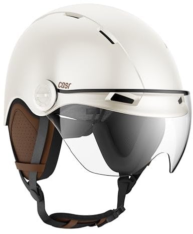 Casque vélo Casr CASQUE DE PROTECTION AVEC VISIERE STYLE IVOIRE CREME L