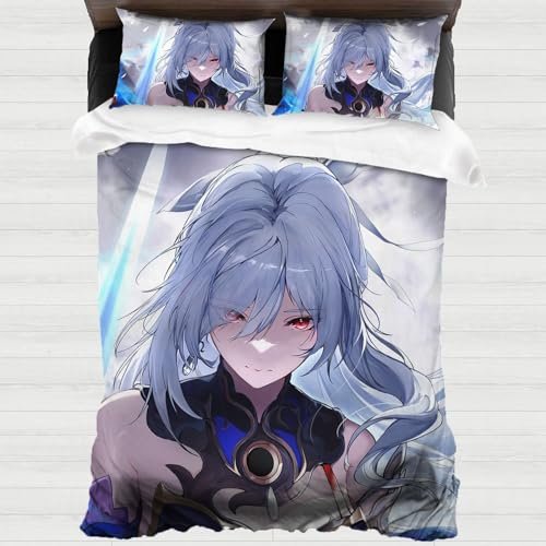 XYOK Jingliu Bettwäsche-Sets Mit Reißverschluss Bettbezüge Kissenbezug Mikrofase 3teilig Kinder Spielfans Bettwäsche Schlafzimmer dekorative (Jingliu3, 135x200cm)