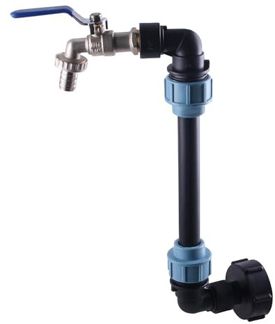 ONLISUM IBC Schwanenhals Auslaufhahn,S60x6 3/4 Zoll Wasserhahn，IBC Container Zubehör für 1000L Regenwassertank, Regenfass,IBC Container