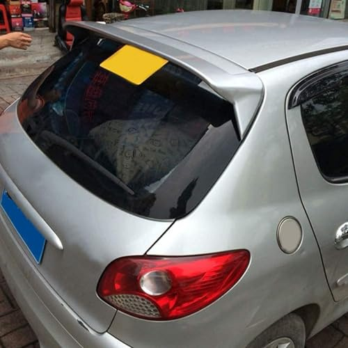 ZZQYLF ABS Voiture Becquets Arrière pour Peugeot 206 207, Coffre Arrière Aileron Spoiler Décoration Accessoires,Silver