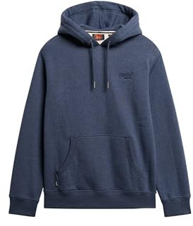 Superdry Herren Essential Hoodie mit Logo Heritage Marineblau Meliert XXL