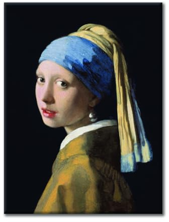 LABORATORIO 102 Johannes Vermeer Leinwandbild Mädchen mit Turban (30 x 40 cm) - Wand-Kunstdruck mit klassischem Rahmen, 2 cm, Fichtenholz, modernes Bild, fertig zum Aufhängen