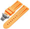 PctkeLsend 24-mm-Gummi-Uhrenarmband passend for Panerai PAM-Armband, schwarzer Silikongürtel, Faltschließe, Faltschließe, mit Logo, Herrenuhr-Zubehör(Orange-Silver)